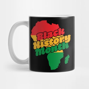 Black History Month Africa map with text design Mug